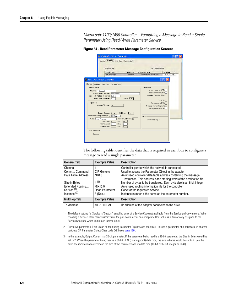 Rockwell Automation 20-COMM-ER 20-COMM-ER Dual-Port EtherNet/IP Communication Adapter User Manual User Manual | Page 126 / 238