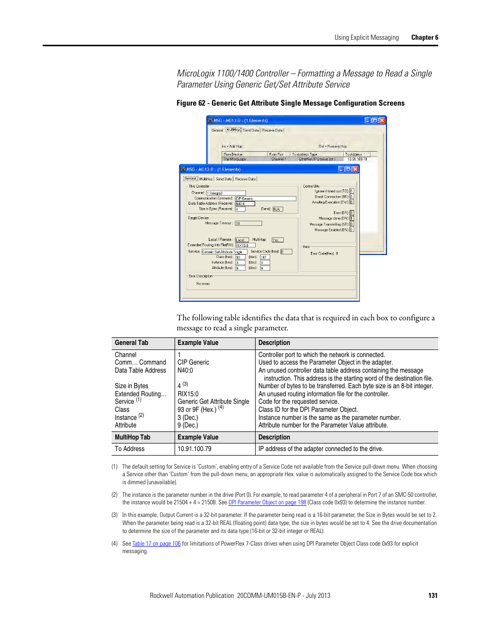 Rockwell Automation 20-COMM-ER 20-COMM-ER Dual-Port EtherNet/IP Communication Adapter User Manual User Manual | Page 131 / 238