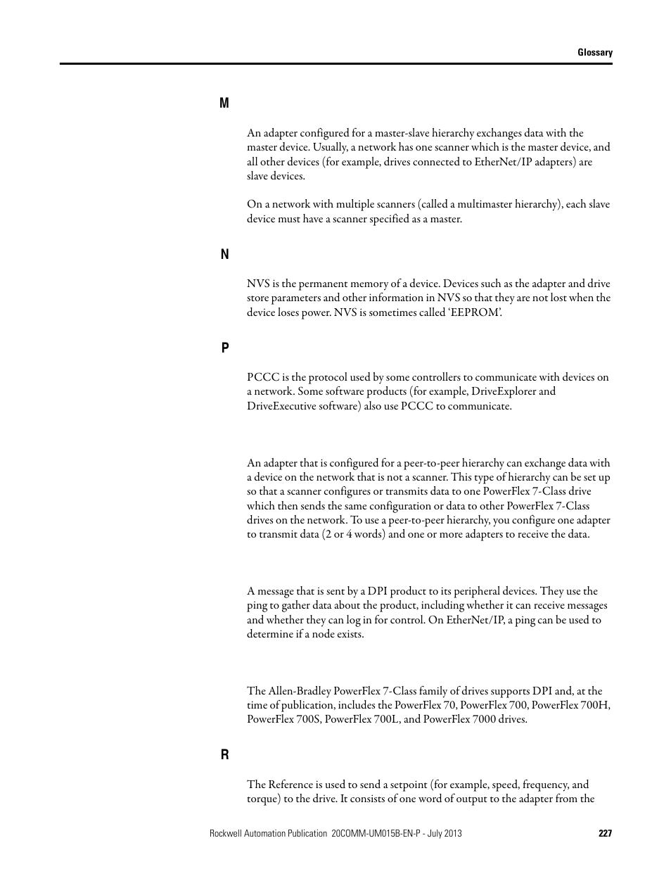 Rockwell Automation 20-COMM-ER 20-COMM-ER Dual-Port EtherNet/IP Communication Adapter User Manual User Manual | Page 227 / 238