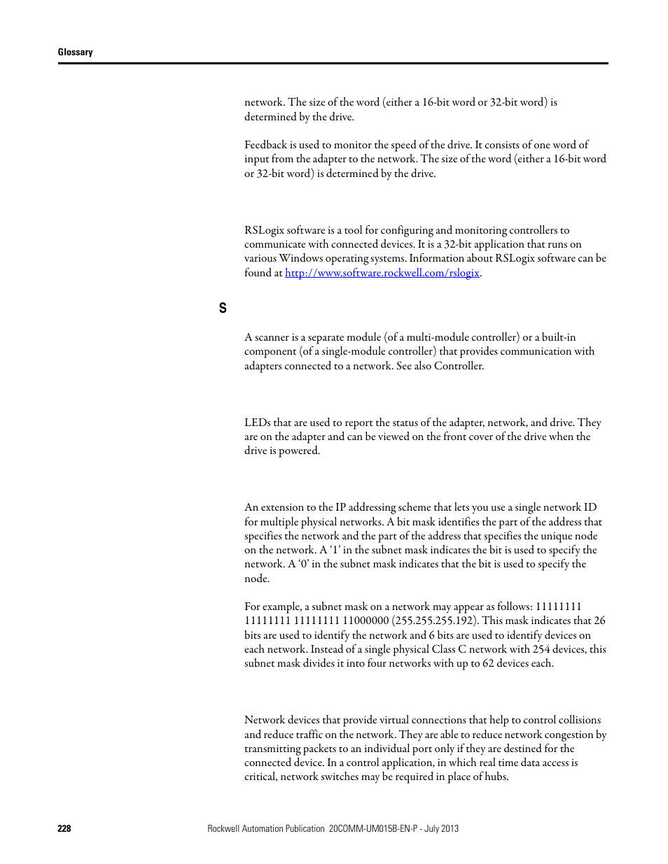 Rockwell Automation 20-COMM-ER 20-COMM-ER Dual-Port EtherNet/IP Communication Adapter User Manual User Manual | Page 228 / 238