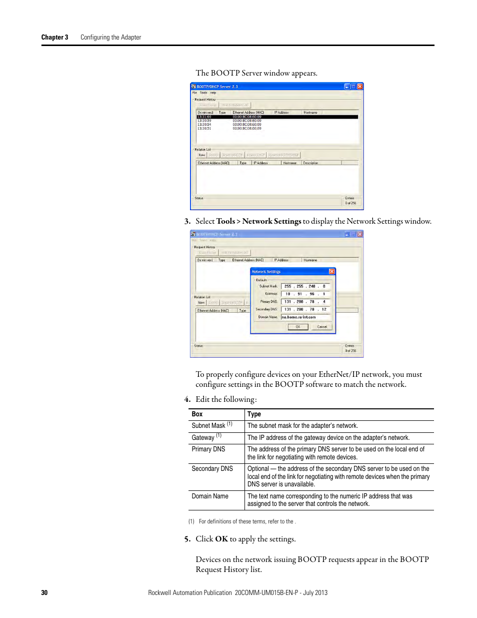 Rockwell Automation 20-COMM-ER 20-COMM-ER Dual-Port EtherNet/IP Communication Adapter User Manual User Manual | Page 30 / 238
