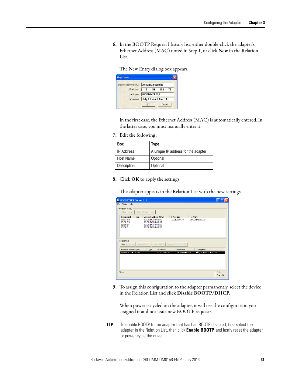 Rockwell Automation 20-COMM-ER 20-COMM-ER Dual-Port EtherNet/IP Communication Adapter User Manual User Manual | Page 31 / 238