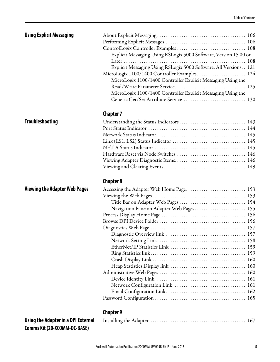 Rockwell Automation 20-COMM-ER 20-COMM-ER Dual-Port EtherNet/IP Communication Adapter User Manual User Manual | Page 5 / 238