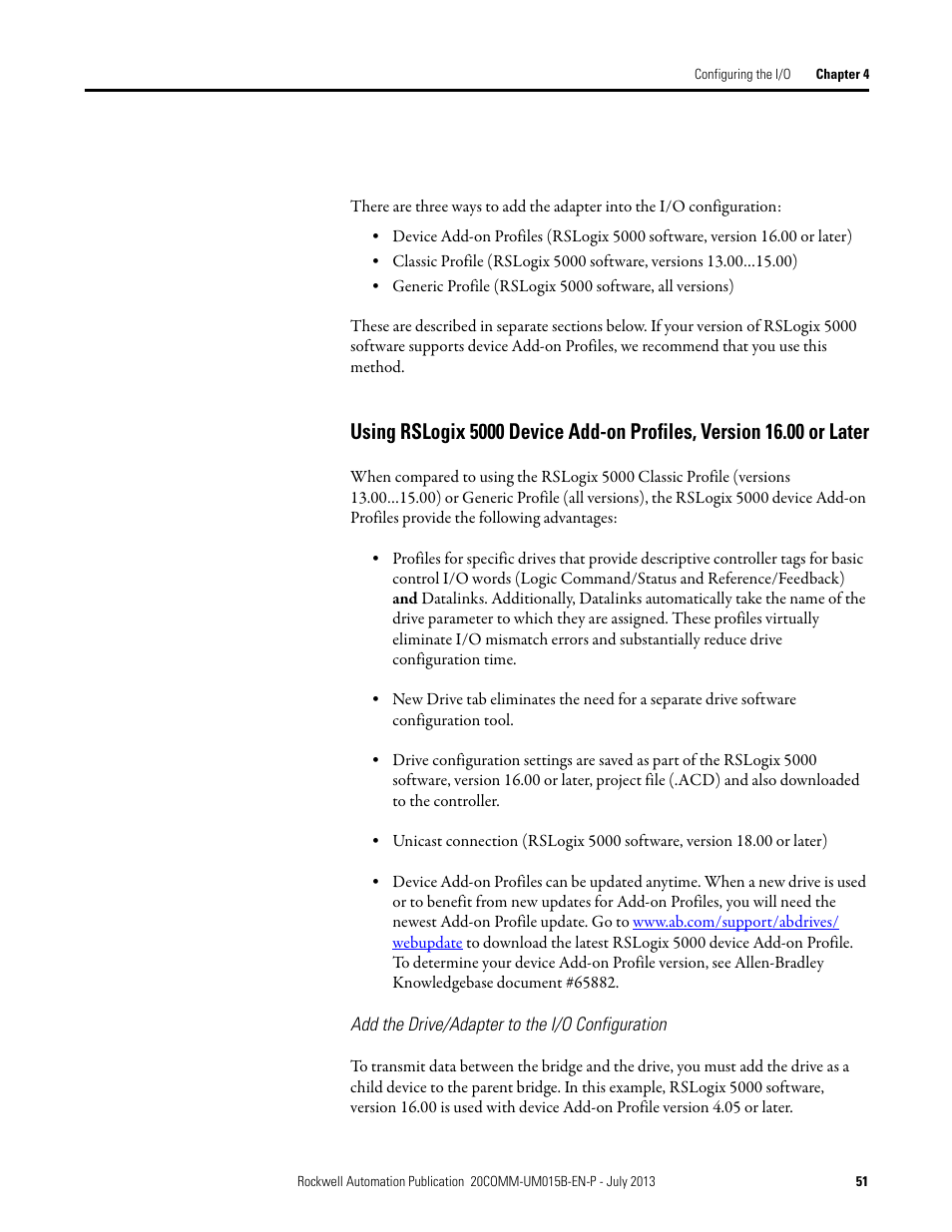 Add the drive/adapter to the i/o configuration | Rockwell Automation 20-COMM-ER 20-COMM-ER Dual-Port EtherNet/IP Communication Adapter User Manual User Manual | Page 51 / 238