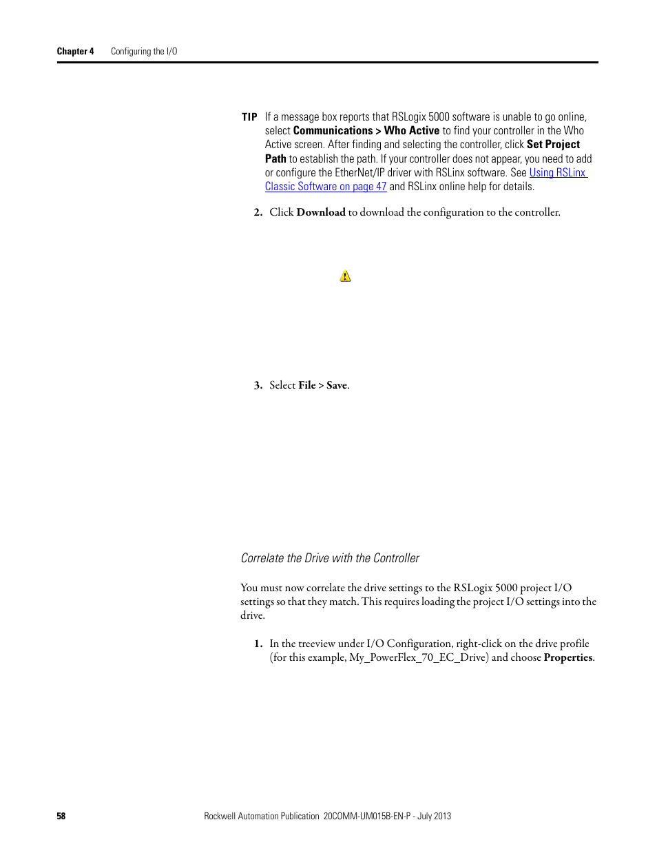 Correlate the drive with the controller | Rockwell Automation 20-COMM-ER 20-COMM-ER Dual-Port EtherNet/IP Communication Adapter User Manual User Manual | Page 58 / 238