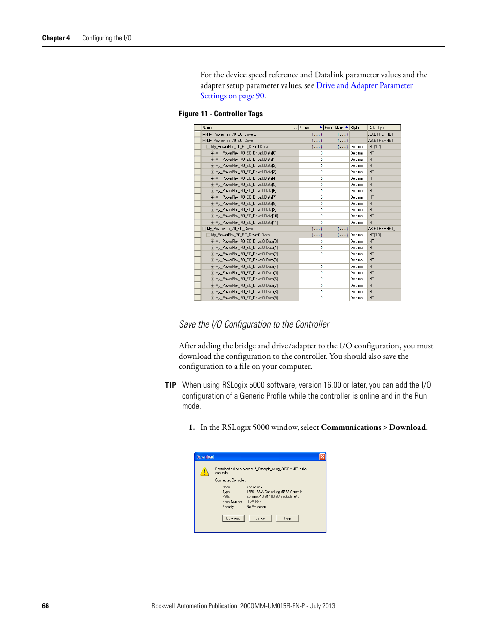 Save the i/o configuration to the controller, Created, Figure 11 | Rockwell Automation 20-COMM-ER 20-COMM-ER Dual-Port EtherNet/IP Communication Adapter User Manual User Manual | Page 66 / 238