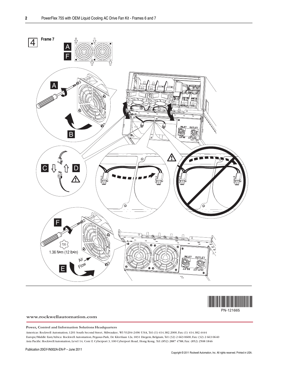 Rockwell Automation 21P-FAN-A7-A PowerFlex 755 with OEM Liquid Cooling AC Drive Fan Kit - Frames 6 and 7 User Manual | Page 2 / 2
