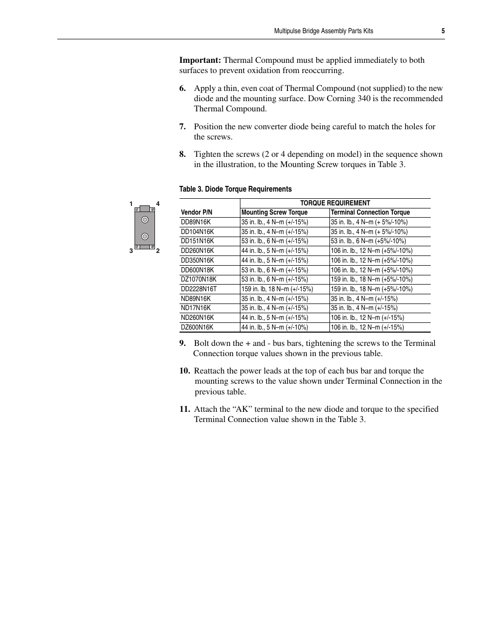 Rockwell Automation 1336S_E Drive Multipulse Bridge Assembly User Manual | Page 5 / 14