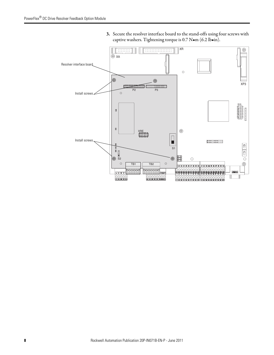 Rockwell Automation 20P-RES-A0 PowerFlex DC Drive Resolver Feedback Option Module User Manual | Page 8 / 18