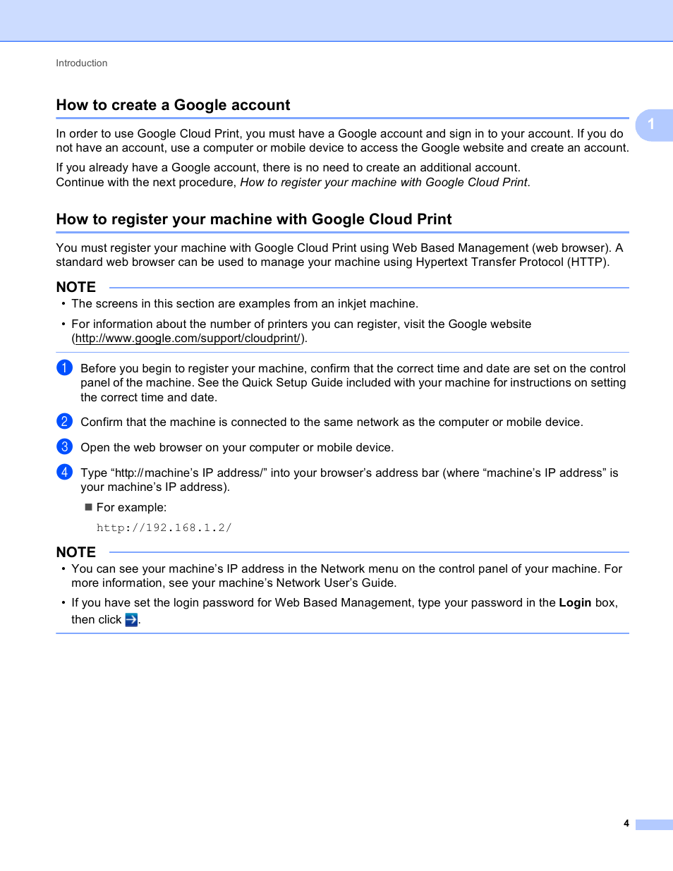 How to create a google account, 1how to create a google account | Brother Google Cloud Print Version 0 User Manual | Page 7 / 13