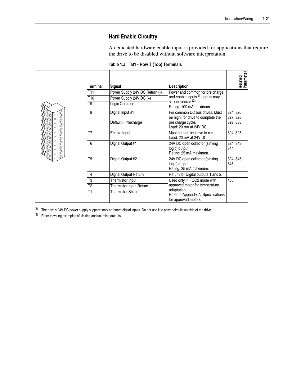 Hard enable circuitry, Hard enable circuitry -21 | Rockwell Automation 20D PowerFlex 700S Drive Ph I Control, Frames 1...11 User Manual | Page 35 / 248