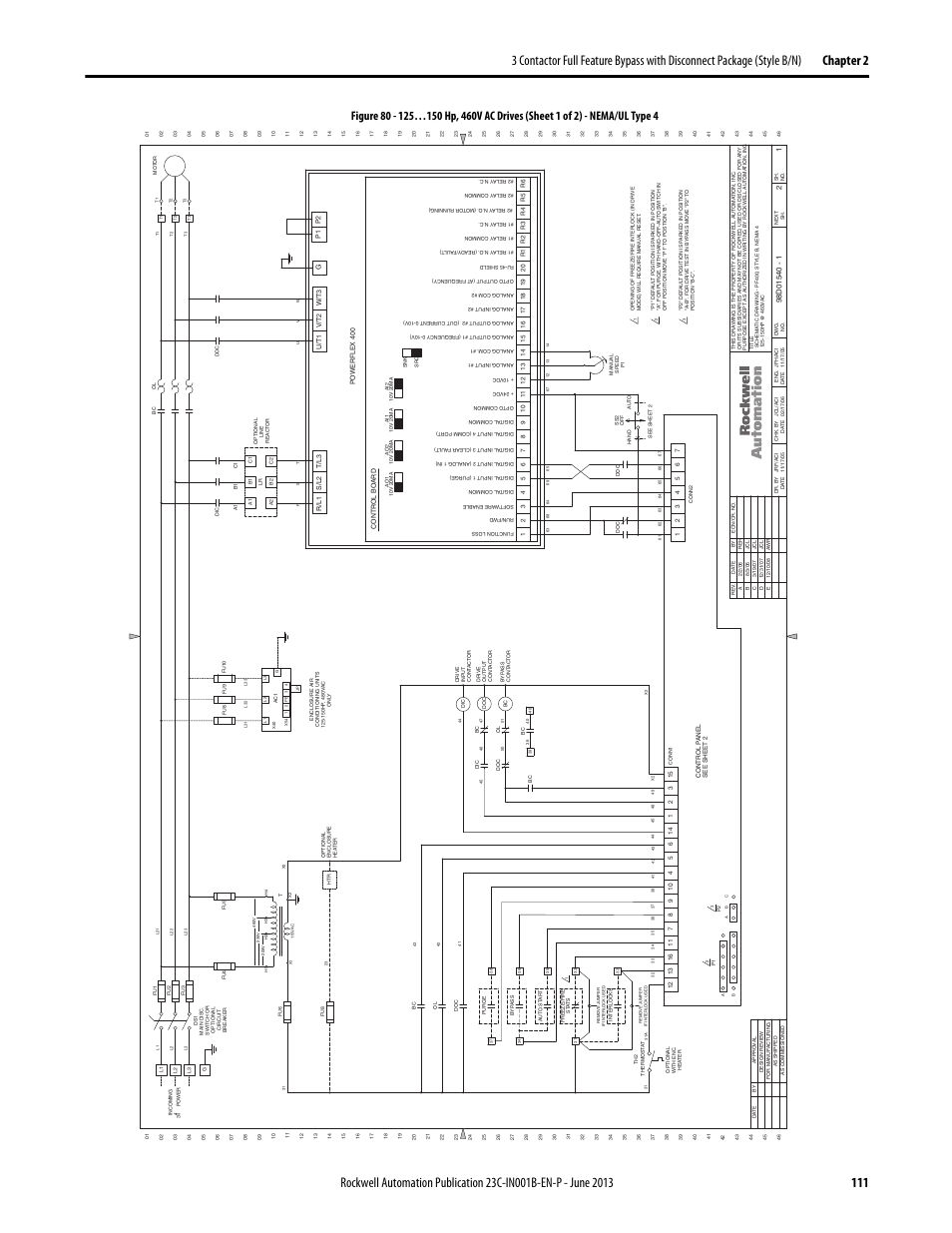 98d01540 | Rockwell Automation 23C PowerFlex 400 AC Drive Packages for Fan & Pump Apps User Manual | Page 111 / 202