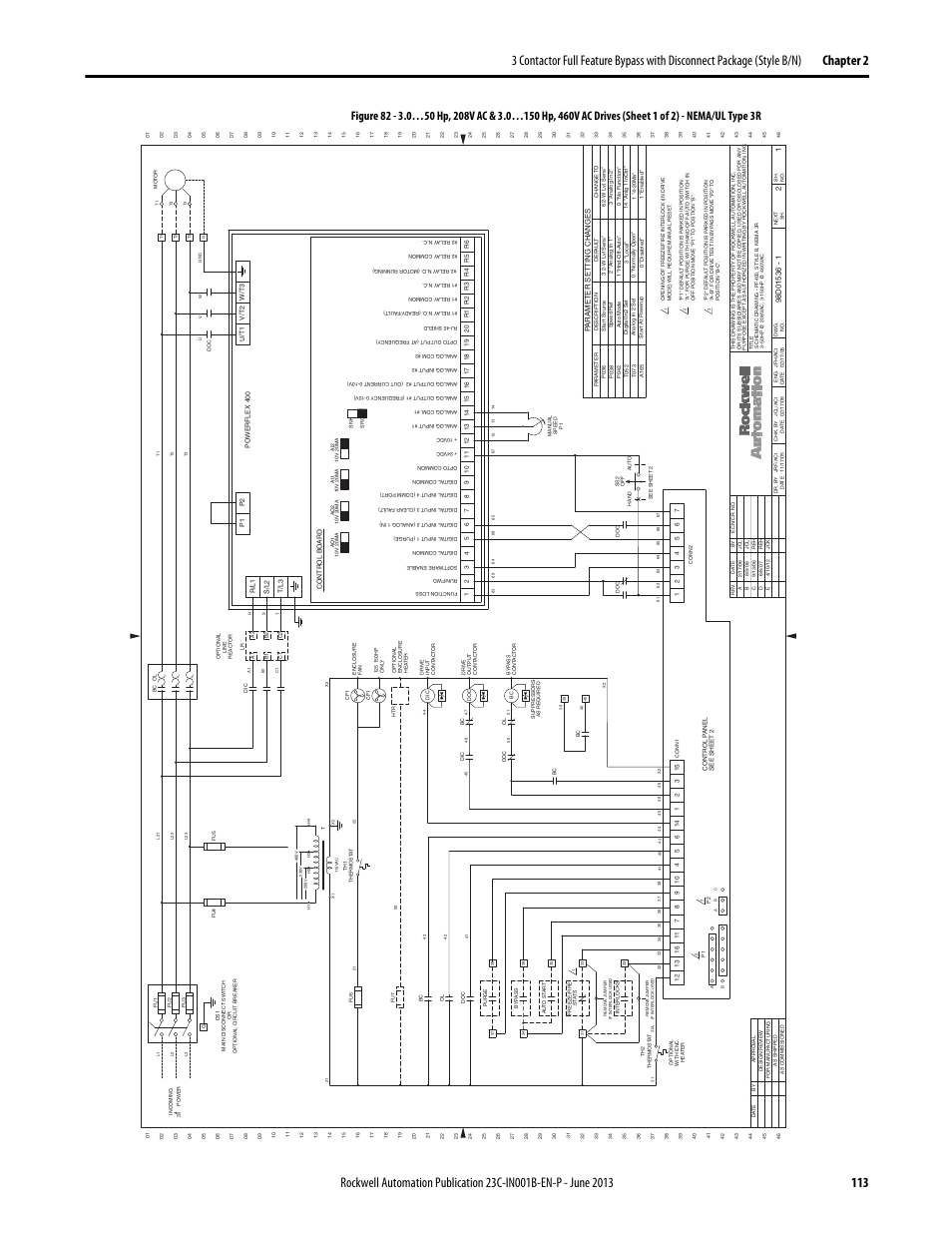 98d01536 | Rockwell Automation 23C PowerFlex 400 AC Drive Packages for Fan & Pump Apps User Manual | Page 113 / 202