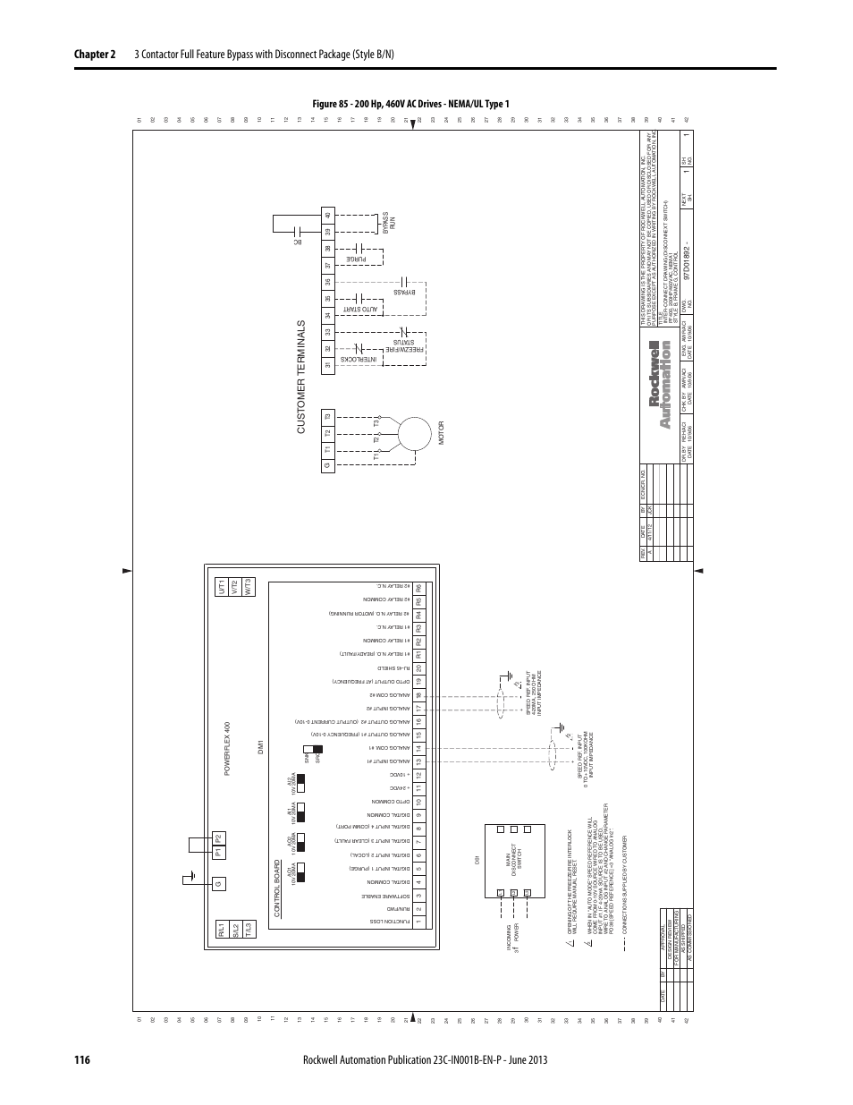 97d01892, Cust omer terminals | Rockwell Automation 23C PowerFlex 400 AC Drive Packages for Fan & Pump Apps User Manual | Page 116 / 202