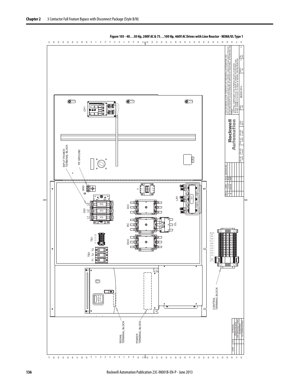 95d01374, 4 t2 6 t 3, Por t mod net a net b | Rockwell Automation 23C PowerFlex 400 AC Drive Packages for Fan & Pump Apps User Manual | Page 136 / 202