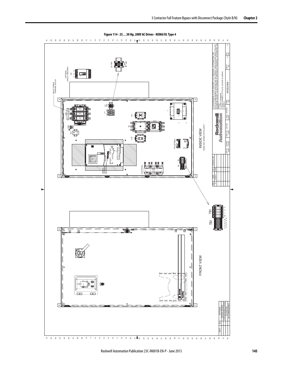 95d02456, X2 30 g, Primar y | Second ar y h4 | Rockwell Automation 23C PowerFlex 400 AC Drive Packages for Fan & Pump Apps User Manual | Page 145 / 202