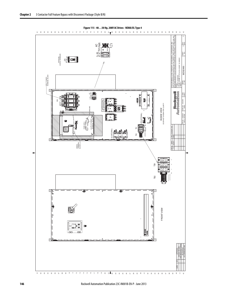 95d02496, Au -2 /0, X2 30 g | Rockwell Automation 23C PowerFlex 400 AC Drive Packages for Fan & Pump Apps User Manual | Page 146 / 202