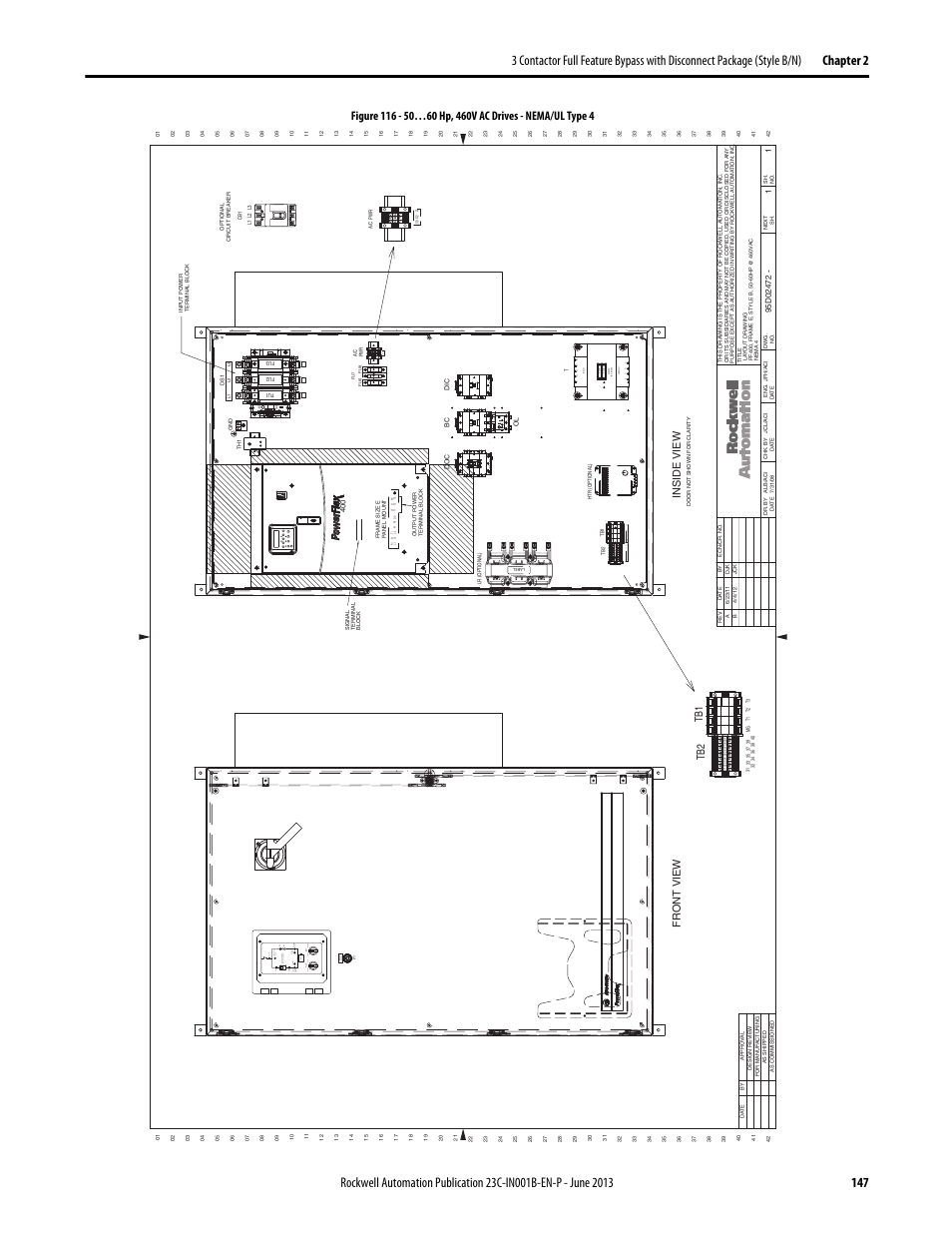 95d02472, X2 30 g, Primar y | Second ar y h4 | Rockwell Automation 23C PowerFlex 400 AC Drive Packages for Fan & Pump Apps User Manual | Page 147 / 202