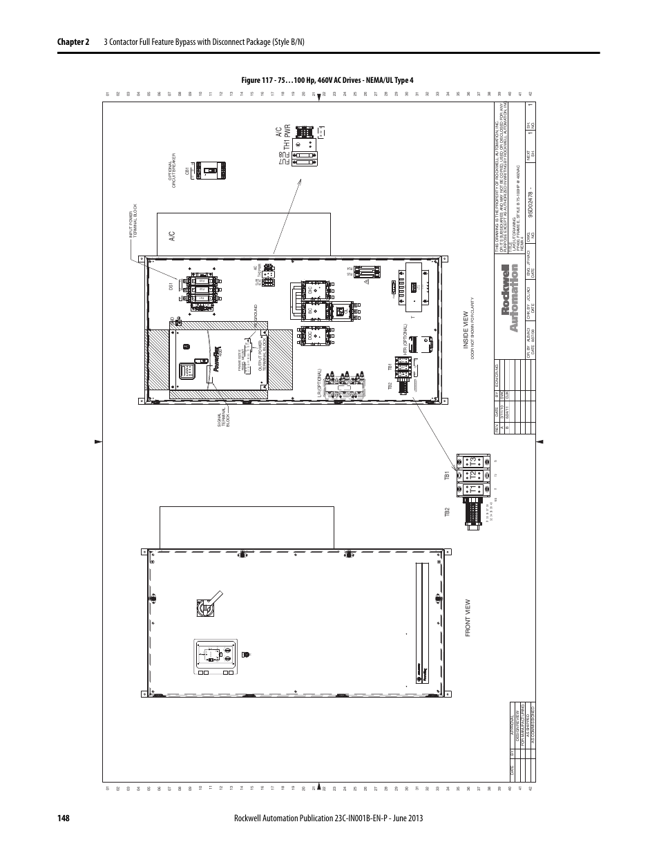 95d02478, Au -2 /0, X2 30 g | Rockwell Automation 23C PowerFlex 400 AC Drive Packages for Fan & Pump Apps User Manual | Page 148 / 202