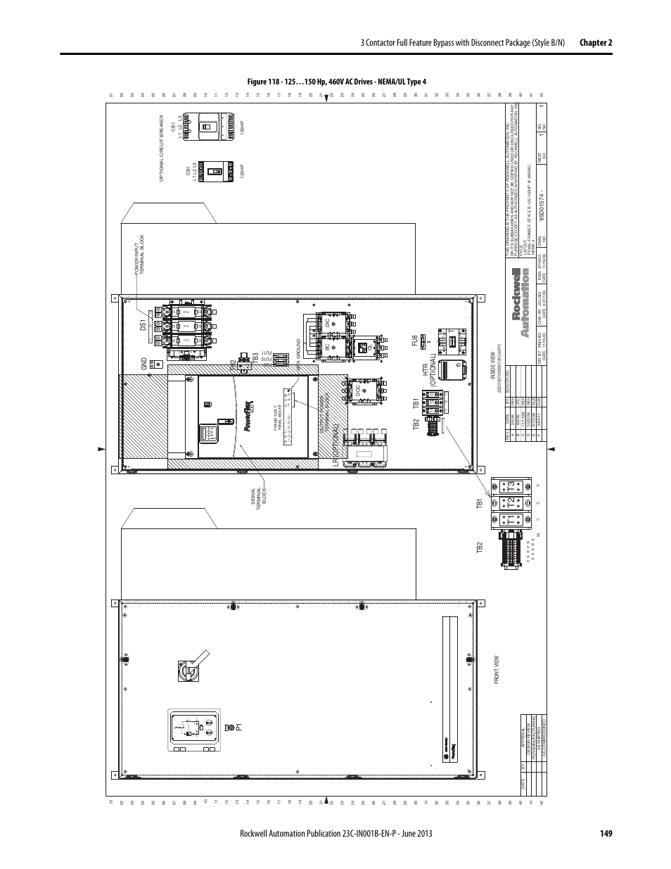 95d01574, Primar y, Second ar y | T1 t2 t3 | Rockwell Automation 23C PowerFlex 400 AC Drive Packages for Fan & Pump Apps User Manual | Page 149 / 202