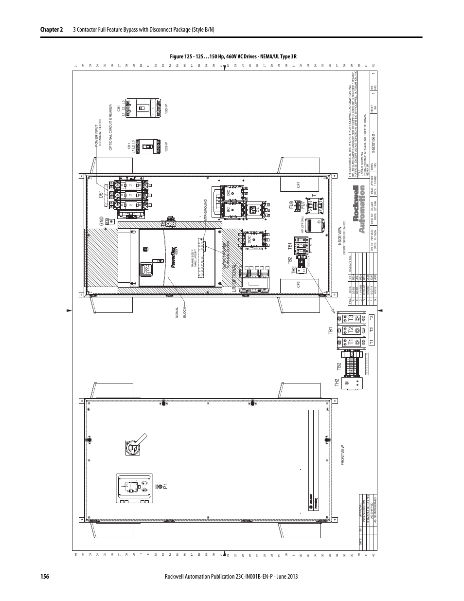 95d01562, Primar y, Second ar y | T2 t1 t3 | Rockwell Automation 23C PowerFlex 400 AC Drive Packages for Fan & Pump Apps User Manual | Page 156 / 202