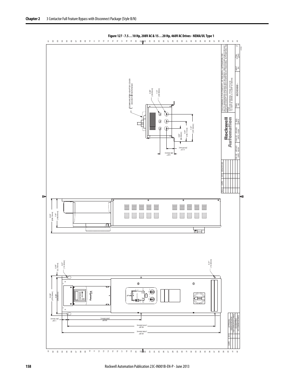 95d00698, Trip byp a ss ru n, Read y interlock open | Rockwell Automation 23C PowerFlex 400 AC Drive Packages for Fan & Pump Apps User Manual | Page 158 / 202