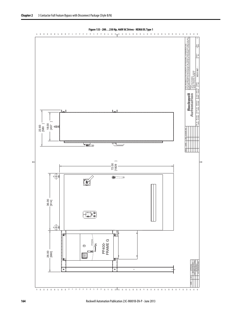 95d01867, Of f on, Por t mod net a net b | Pf400- frame g | Rockwell Automation 23C PowerFlex 400 AC Drive Packages for Fan & Pump Apps User Manual | Page 164 / 202