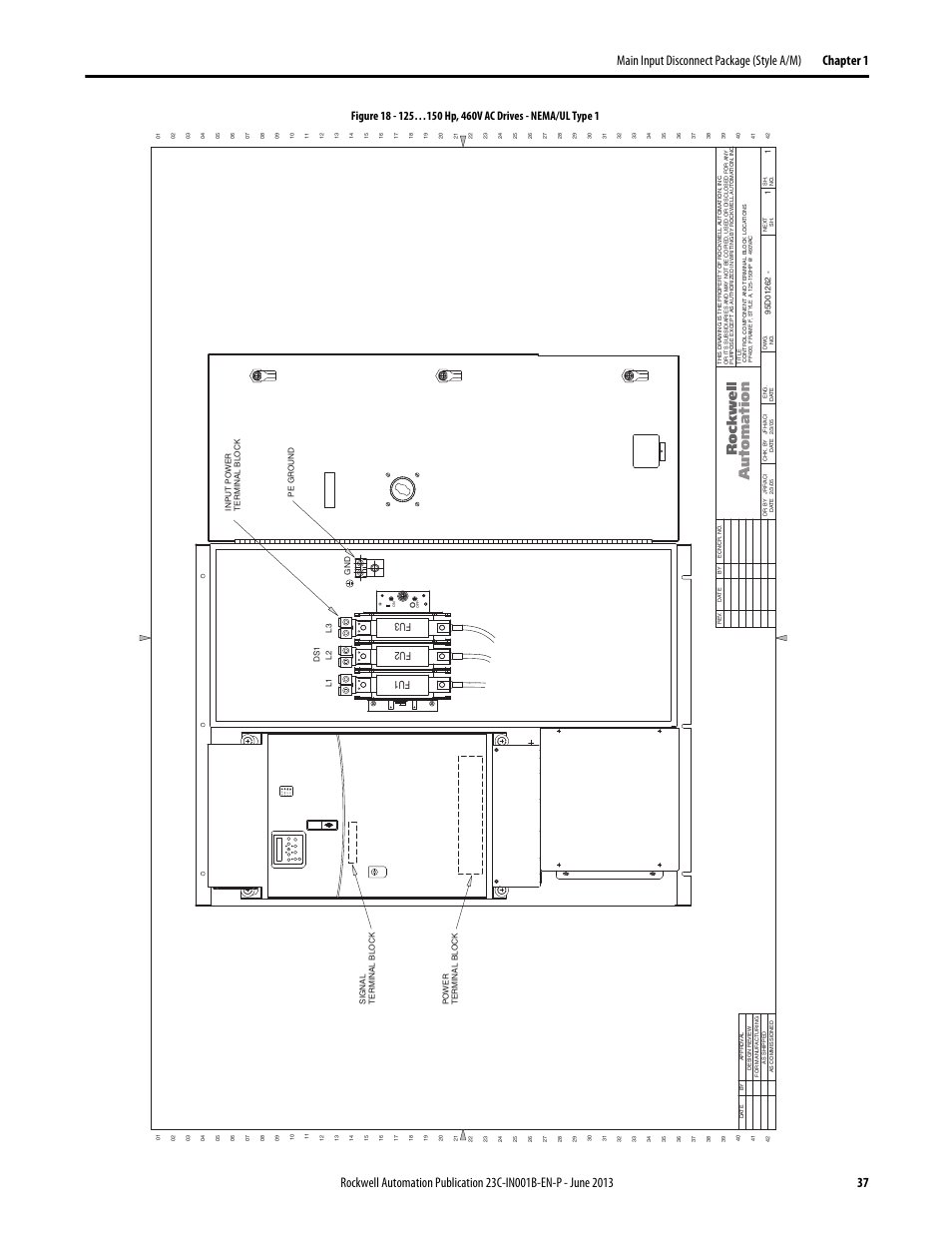 95d01262, Por t mod net a net b, Fu1 fu2 fu3 | Rockwell Automation 23C PowerFlex 400 AC Drive Packages for Fan & Pump Apps User Manual | Page 37 / 202