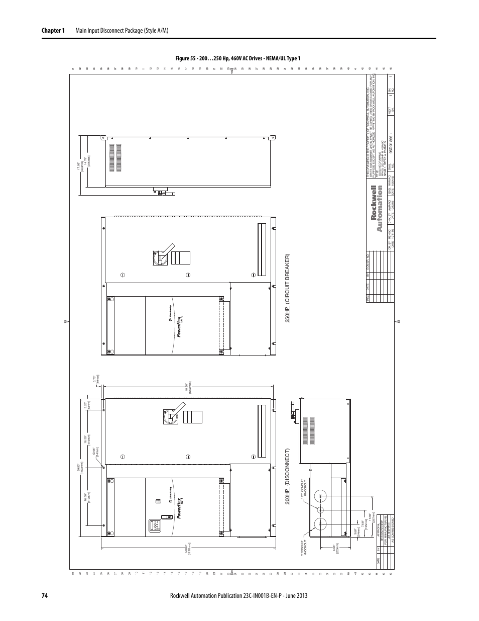 95d01866, Of f on | Rockwell Automation 23C PowerFlex 400 AC Drive Packages for Fan & Pump Apps User Manual | Page 74 / 202