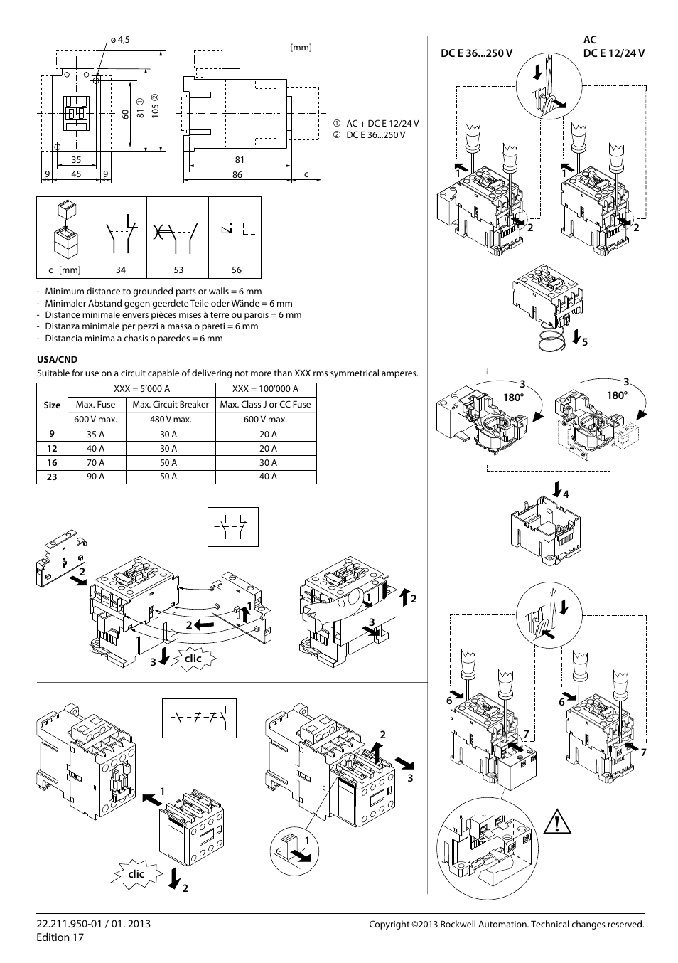 Rockwell Automation 100-C09...23,700-CF Contactors 100-C09...23, 700-CF  AC and DCE User Manual | Page 2 / 2