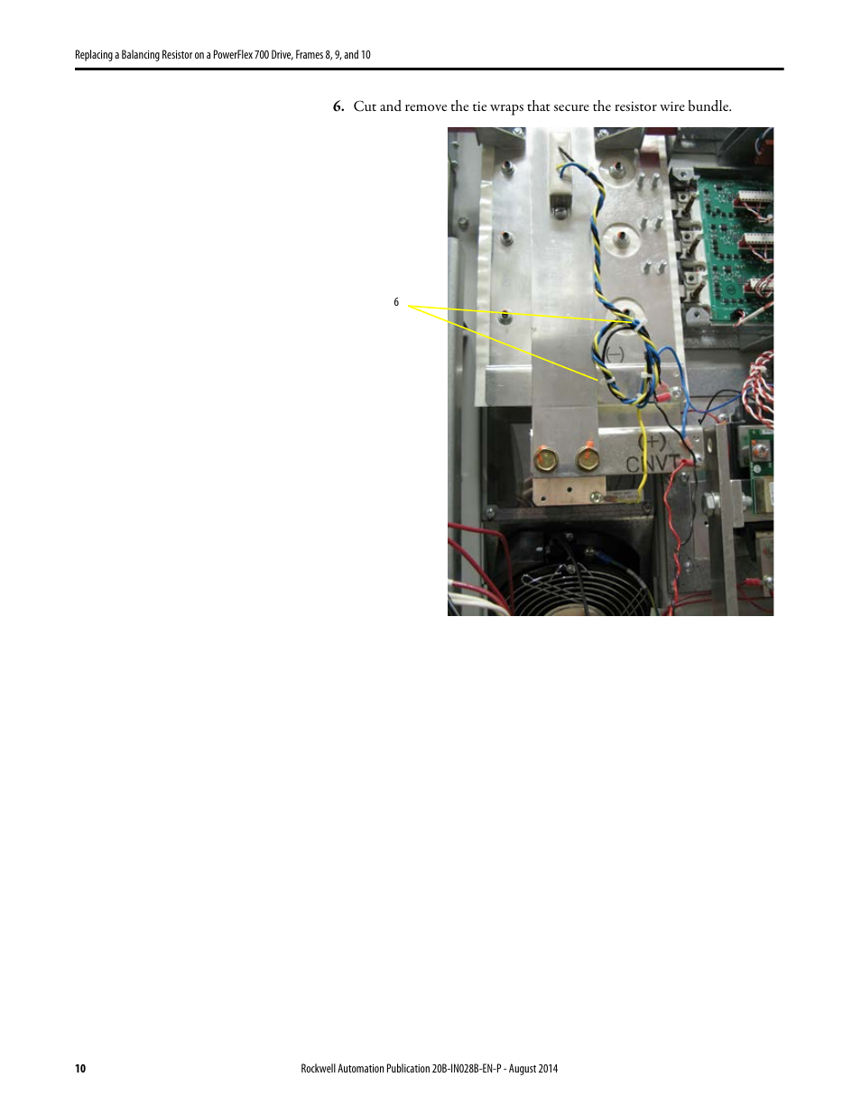 Rockwell Automation 20B Replacing a Balancing Resistor on a PowerFlex 700 Drive, Frames 8, 9, and 10 User Manual | Page 10 / 18