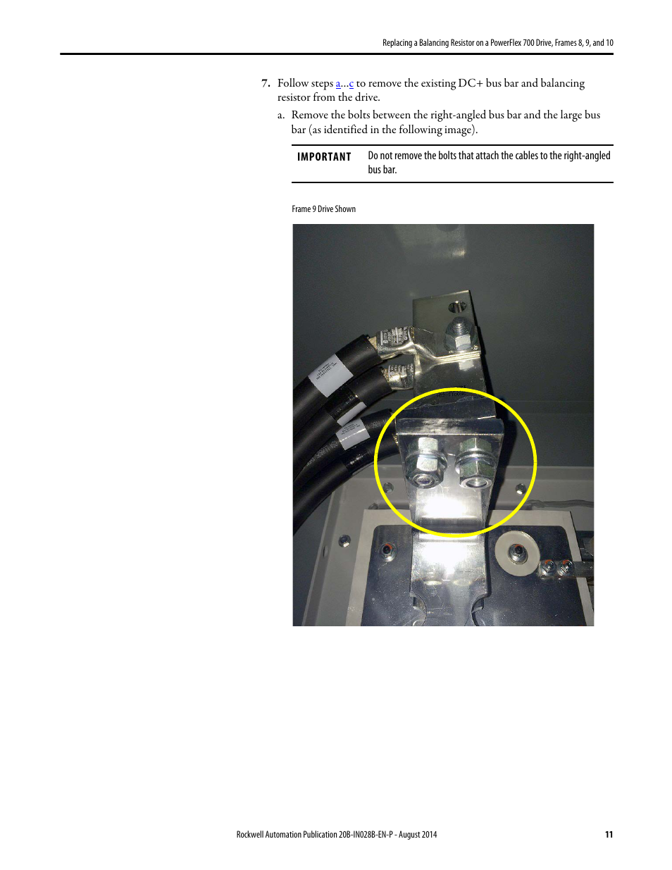 Rockwell Automation 20B Replacing a Balancing Resistor on a PowerFlex 700 Drive, Frames 8, 9, and 10 User Manual | Page 11 / 18