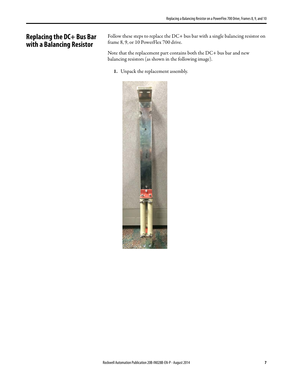 Rockwell Automation 20B Replacing a Balancing Resistor on a PowerFlex 700 Drive, Frames 8, 9, and 10 User Manual | Page 7 / 18