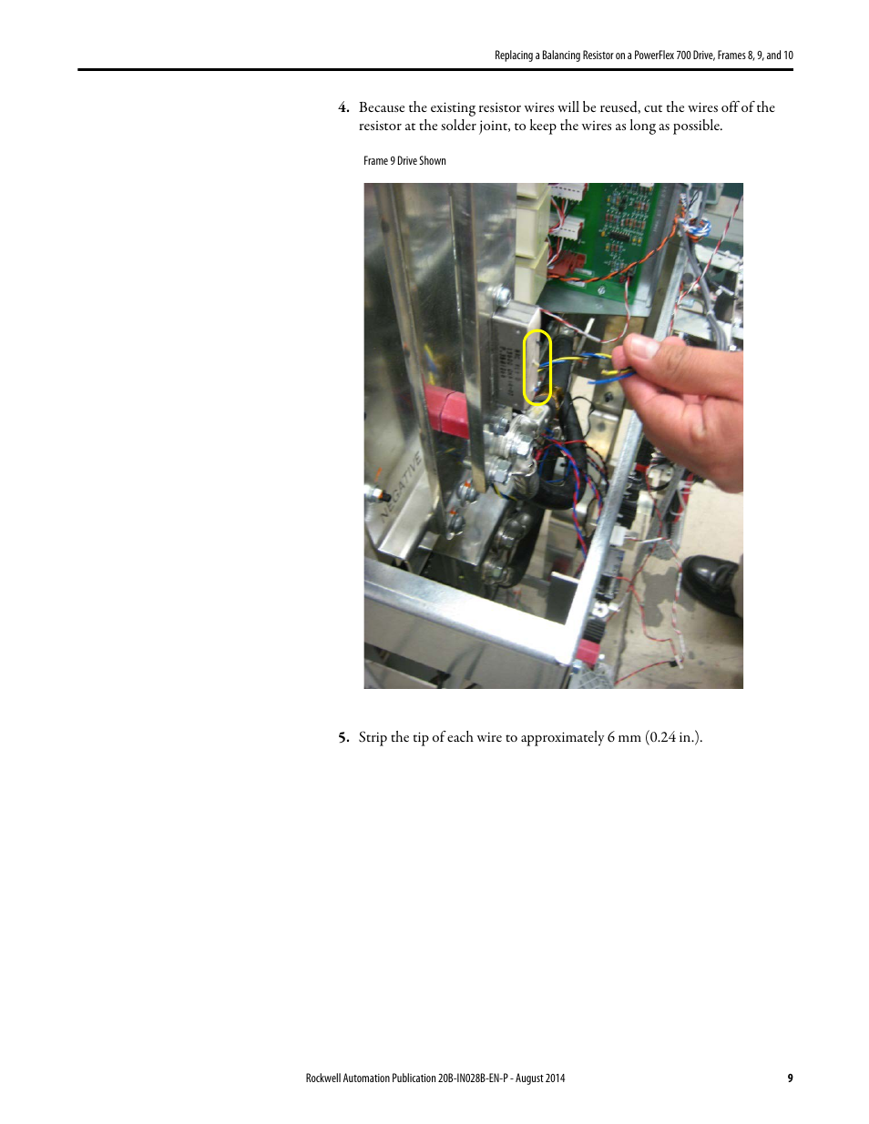 Rockwell Automation 20B Replacing a Balancing Resistor on a PowerFlex 700 Drive, Frames 8, 9, and 10 User Manual | Page 9 / 18