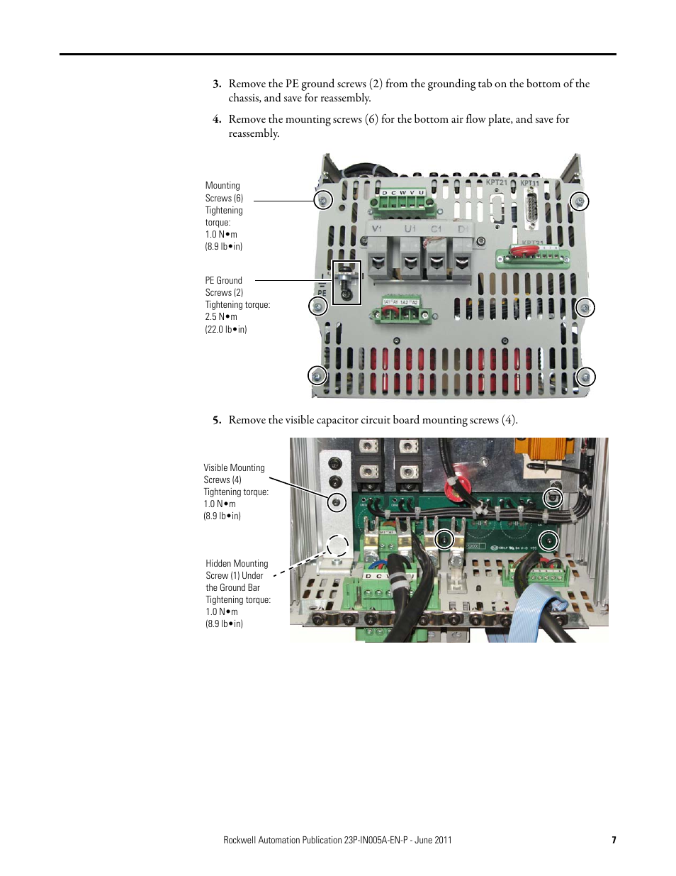 Rockwell Automation 23P PowerFlex DC Stand-Alone Regulator (SAR) Capacitor Circuit Board User Manual | Page 7 / 10