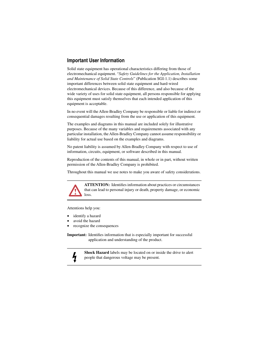 Important user information | Rockwell Automation 20-COMM-S RS-485 DF1 Adapter User Manual | Page 2 / 63