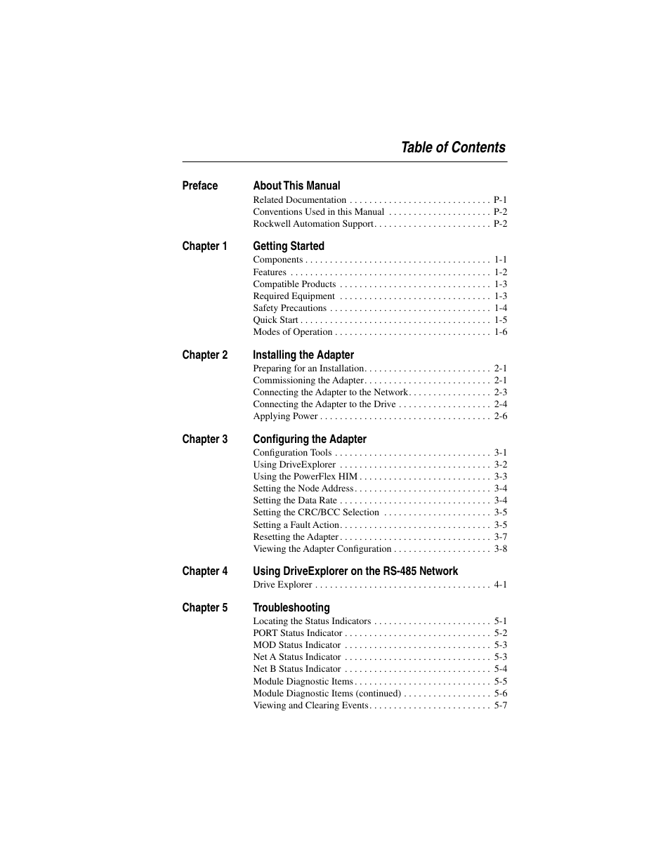 Rockwell Automation 20-COMM-S RS-485 DF1 Adapter User Manual | Page 5 / 63