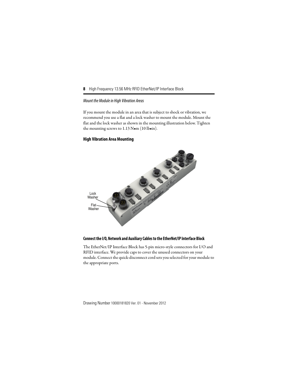 High vibration area mounting | Rockwell Automation 56RF High Frequency 13.56 MHz RFID EtherNet/IP Interface Block User Manual | Page 8 / 20