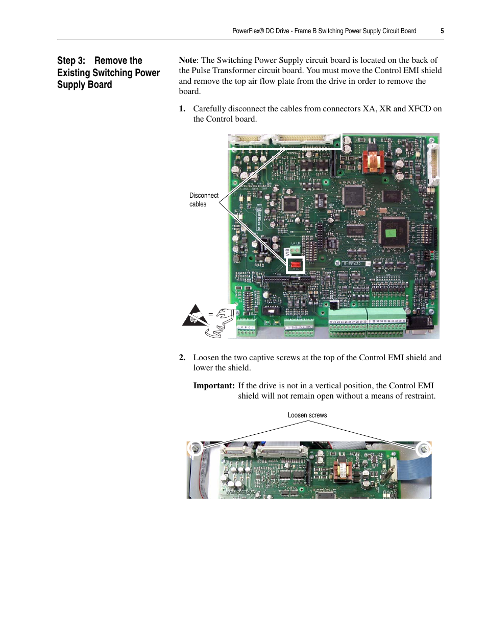 Rockwell Automation 20P PowerFlex DC Drive - Frame B Switching Power Supply Circuit Board User Manual | Page 5 / 10
