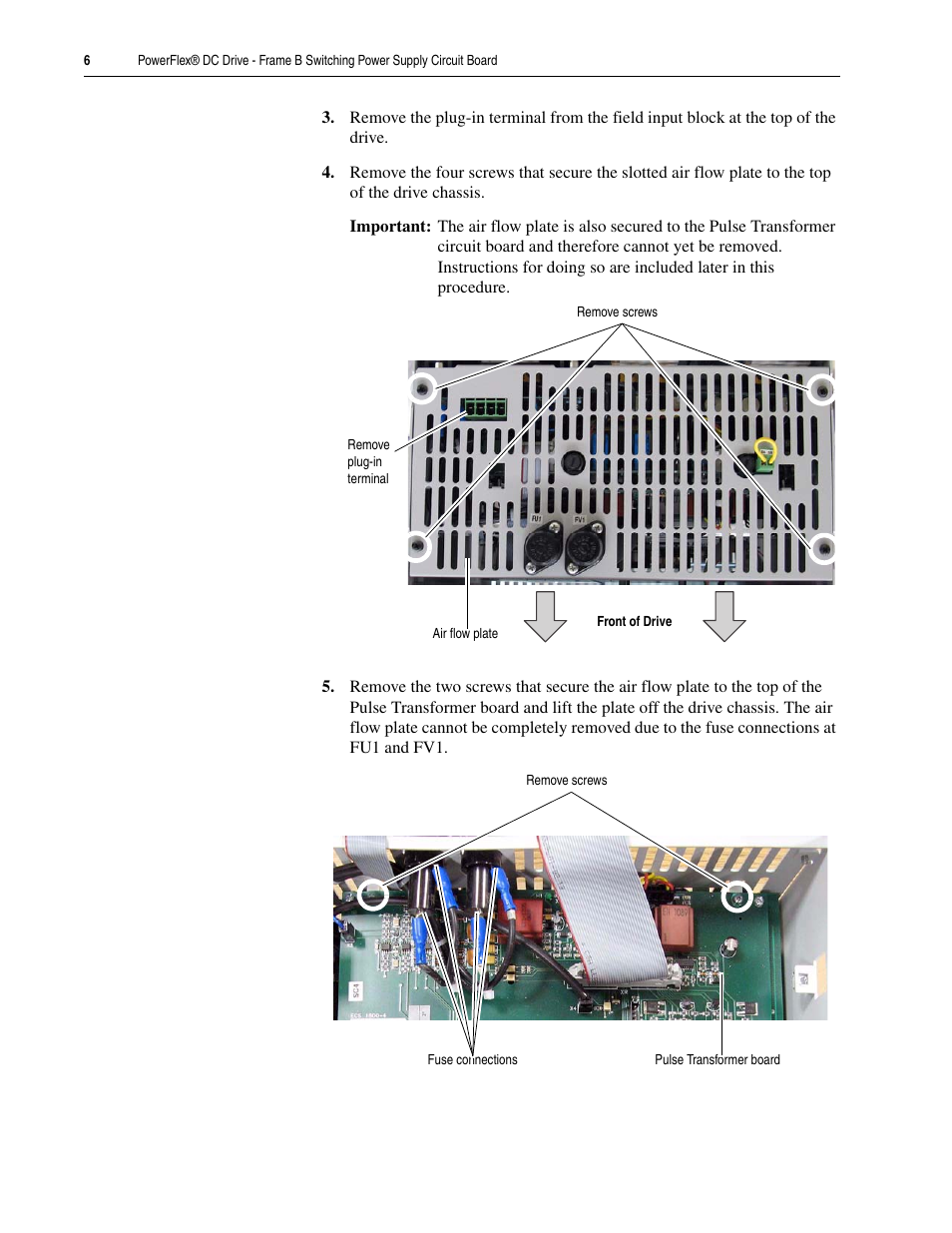 Rockwell Automation 20P PowerFlex DC Drive - Frame B Switching Power Supply Circuit Board User Manual | Page 6 / 10