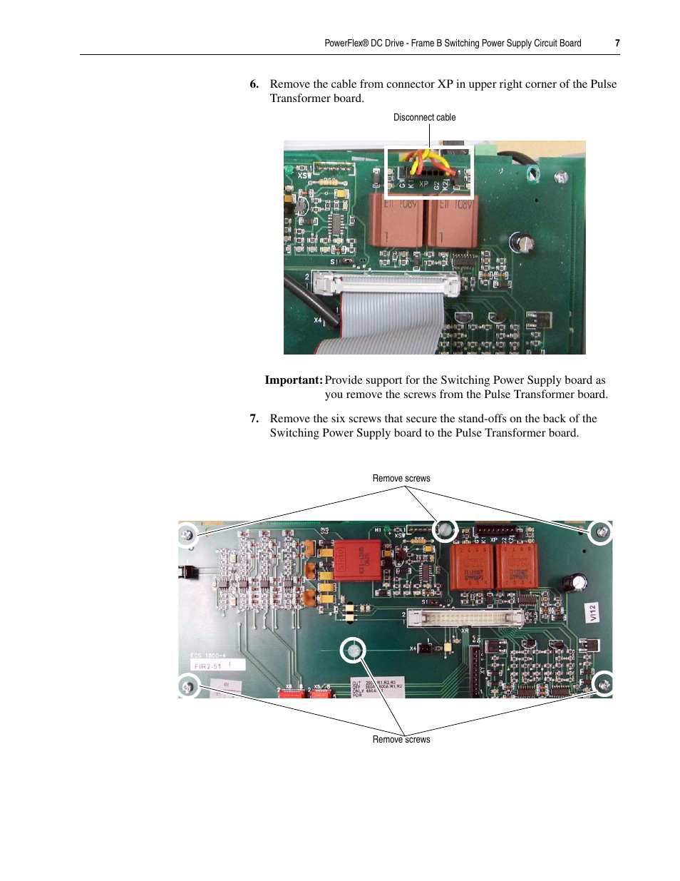 Rockwell Automation 20P PowerFlex DC Drive - Frame B Switching Power Supply Circuit Board User Manual | Page 7 / 10