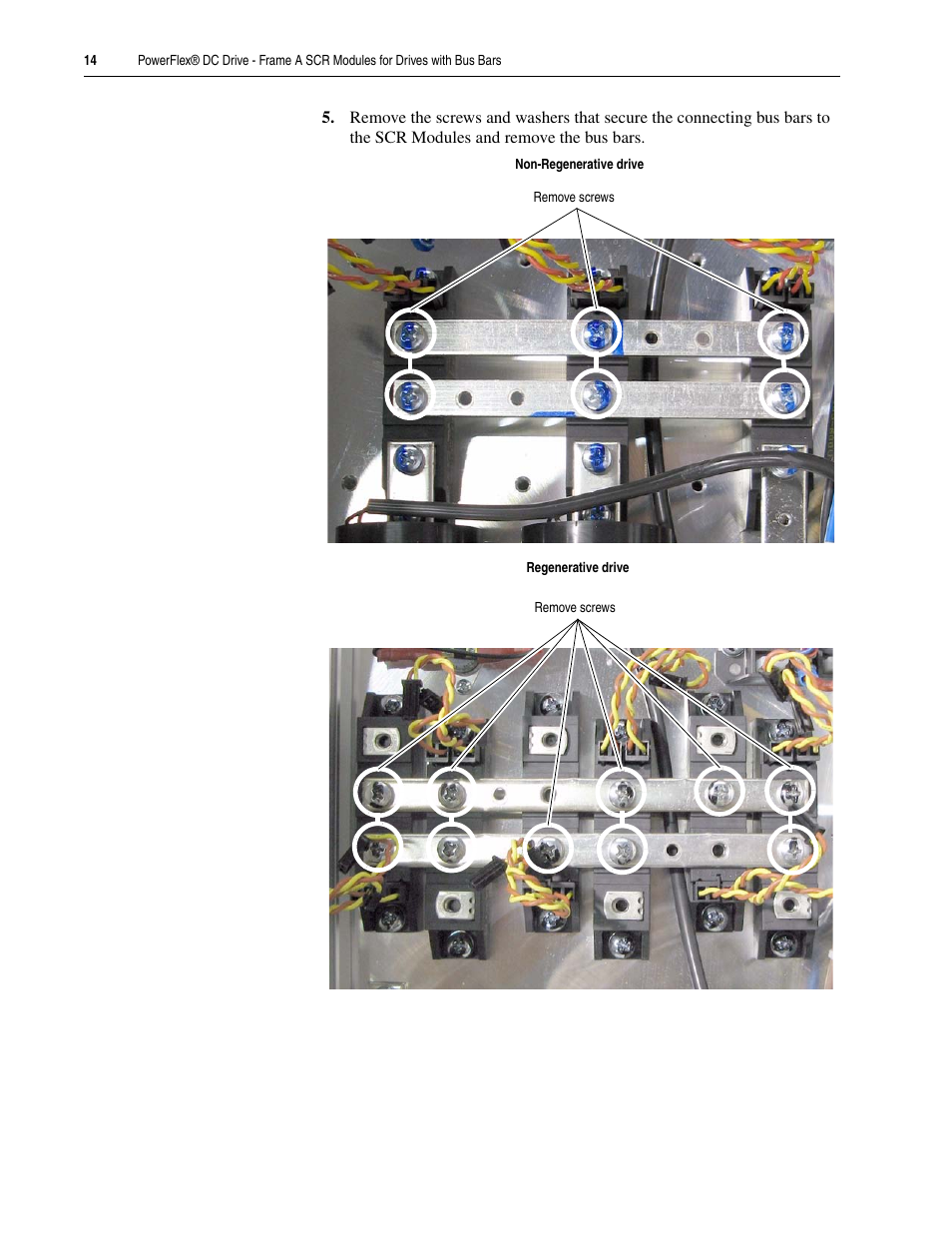Rockwell Automation 20P PowerFlex DC Drive - Frame A SCR Modules for Drives with Bus Bars User Manual | Page 14 / 18