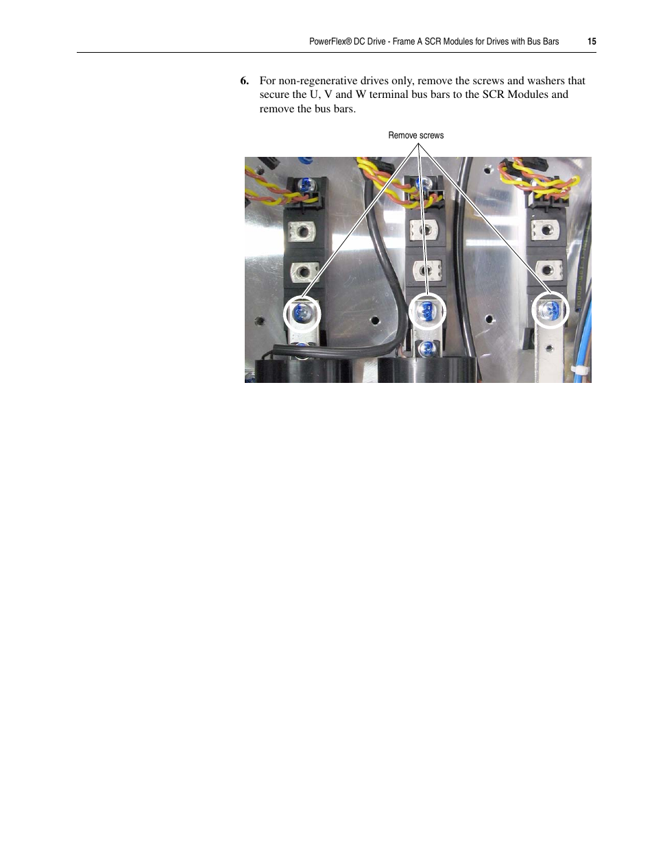 Rockwell Automation 20P PowerFlex DC Drive - Frame A SCR Modules for Drives with Bus Bars User Manual | Page 15 / 18