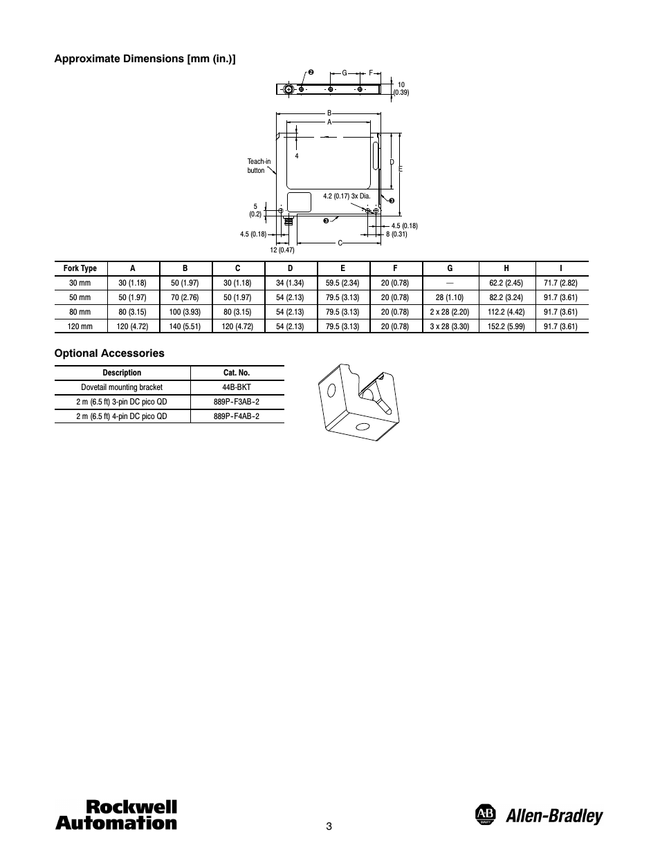 Rockwell Automation 45LSP Optical Fork PHOTOSWITCH Photoelectric Sensors User Manual | Page 3 / 4
