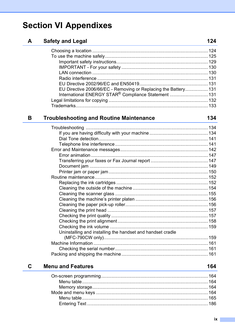 Brother MFC 990cw User Manual | Page 11 / 227