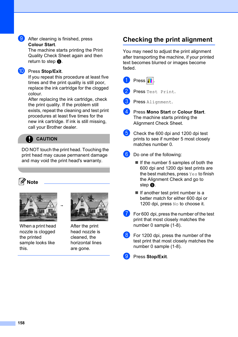 Checking the print alignment | Brother MFC 990cw User Manual | Page 170 / 227