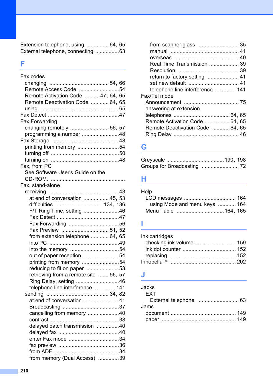 Brother MFC 990cw User Manual | Page 222 / 227