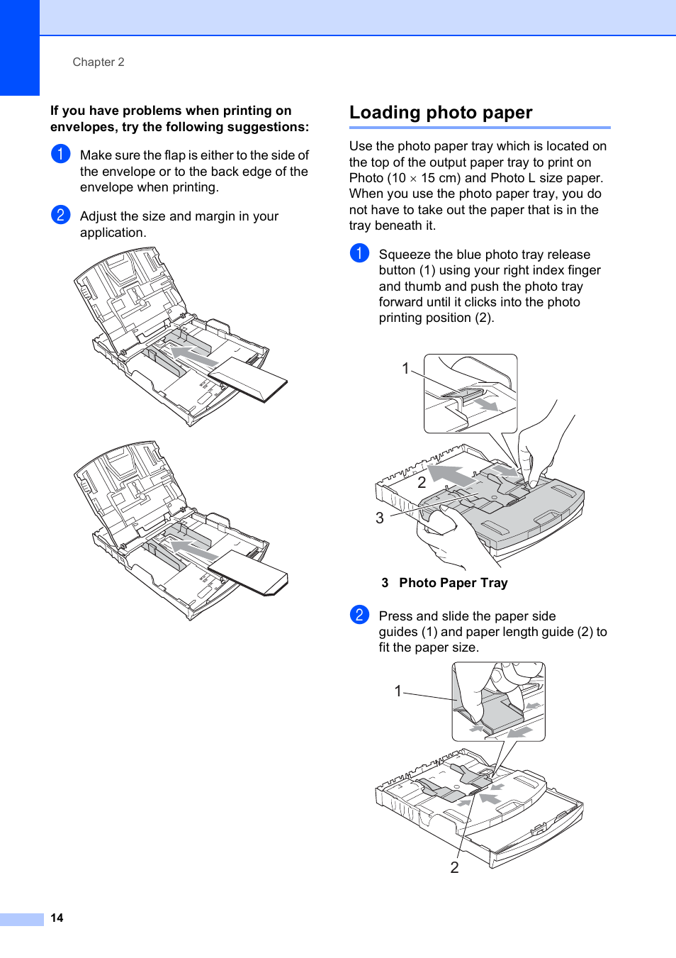 Loading photo paper | Brother MFC 990cw User Manual | Page 26 / 227