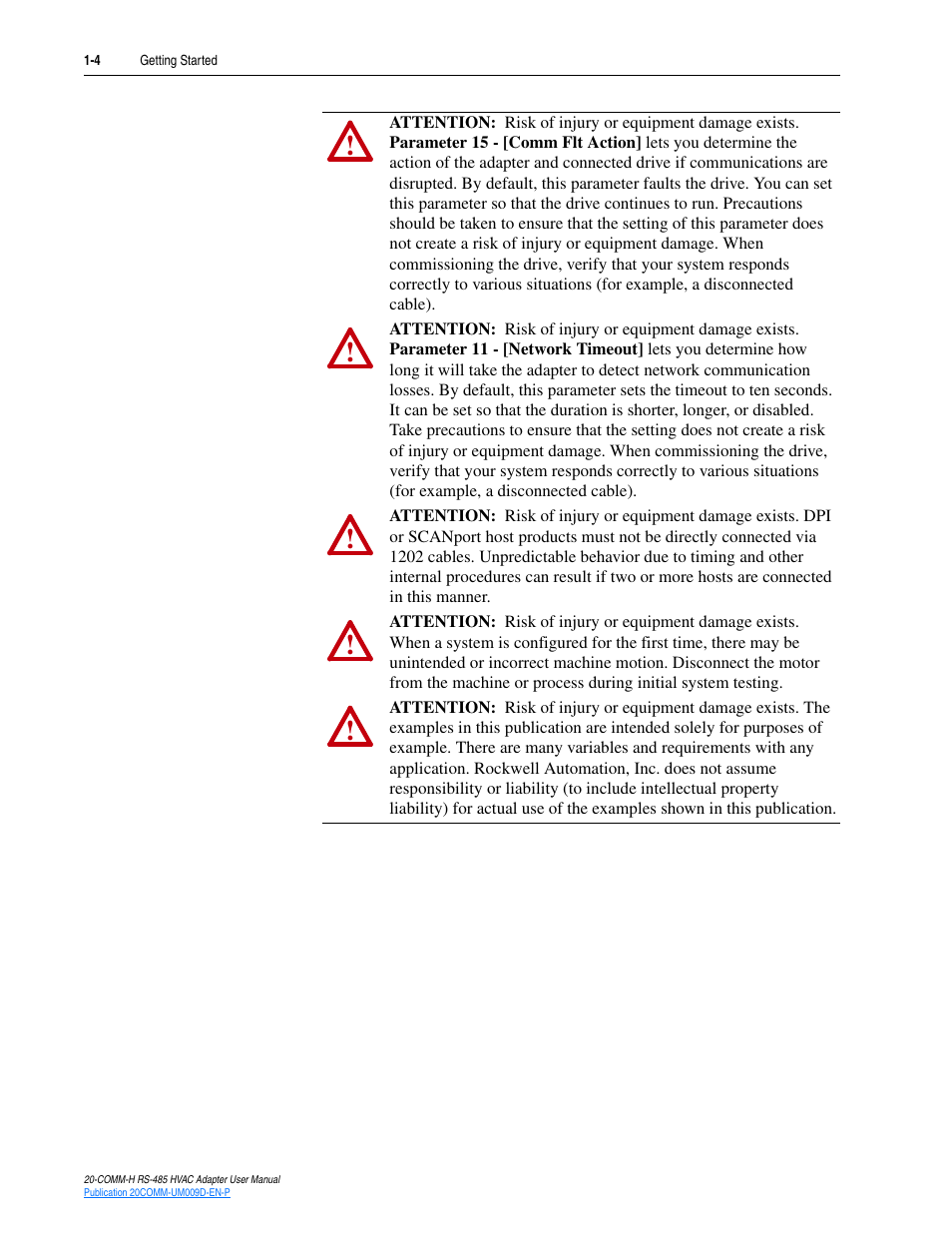 Rockwell Automation 20-COMM-H RS485 HVAC Adapter FRN 2.xxx User Manual | Page 12 / 100