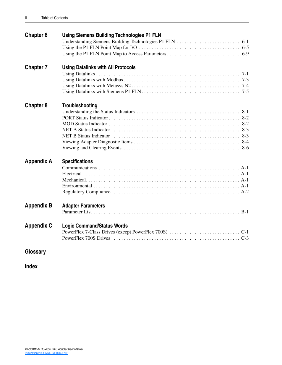 Rockwell Automation 20-COMM-H RS485 HVAC Adapter FRN 2.xxx User Manual | Page 6 / 100